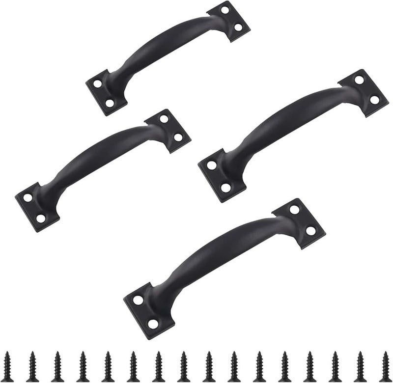 White Gate Handles Pack of 4 Bows Shaped 5 Inch Metal Pulls for Garage Door Wardrobe Cabinet - Image 3